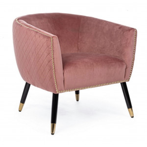 KENSYL design bársony fotel - mályva/beige