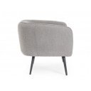 VANELLE design boucle kanapé - 126cm- szürke/fehér