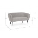 VANELLE design boucle kanapé - 126cm- szürke/fehér