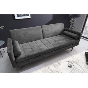 TAILOR mikrovelúr kanapéágy 196 cm – szürke / barna