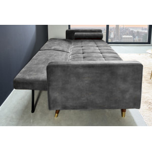 TAILOR mikrovelúr kanapéágy 196 cm – szürke / barna