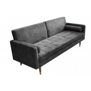 TAILOR mikrovelúr kanapéágy 196 cm – szürke / barna INVICTA