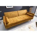 TAILOR mikrovelúr kanapéágy 196 cm – mustársárga