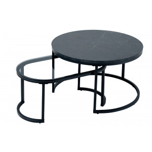 ELEGANCE design dohányzóasztal szett - fekete