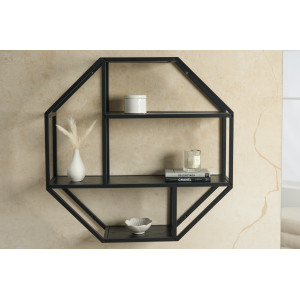 SLIM LINE modern fali polc - 77cm - fekete INVICTA