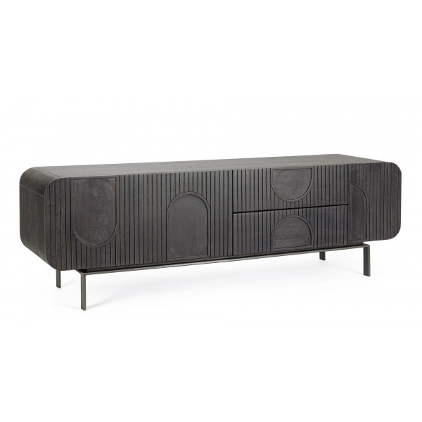 ORISSA BLACK modern mangófa TV-szekrény - 172cm
