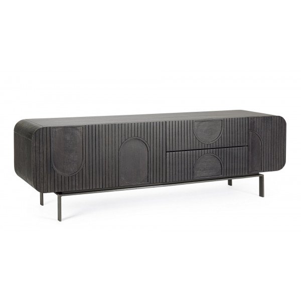 ORISSA BLACK modern mangófa TV-szekrény - 172cm