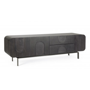 ORISSA BLACK modern mangófa TV-szekrény - 172cm BIZZOTTO