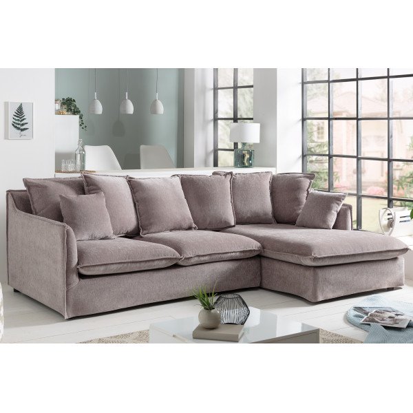 HEAVEN modern sarokkanapé - 255cm - taupe bársony