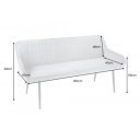 TURIN modern bársony ülőpad - 160cm - szürke