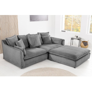 HEAVEN modern 3 személyes kanapé - szürke - 205cm INVICTA