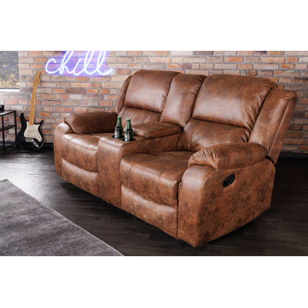 HOLLYWOOD dönthető mozi fotel 2 személyes - antik barna HOLLYWOOD dönthető mozi fotel 2 személyes - antik barna