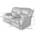 HOLLYWOOD dönthető mozi fotel 2 személyes - antik barna