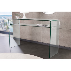 CLEAR üveg konzolasztal 100 cm – átlátszó INVICTA