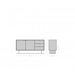 MARLOWE prémium akác komód - 147cm