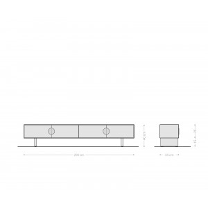 SURIMU prémium akác TV-szekrény - 175/200/240cm