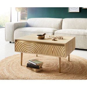 CIRCULO prémium mangófa dohányzóasztal - 80/115cm bútor