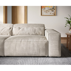 SIRPIO modern kordbársony kanapé - beige - 266cm