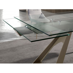 GALERA modern bővíthető üveg étkezőasztal - 160-240cm