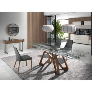 MORELLA design bővíthető üveg étkezőasztal - 160-240cm ANGEL CERDA