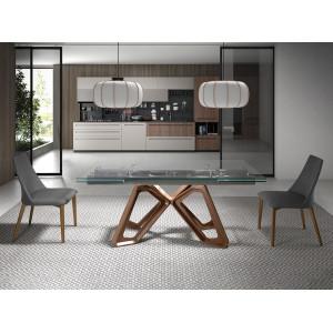 MORELLA design bővíthető üveg étkezőasztal - 160-240cm