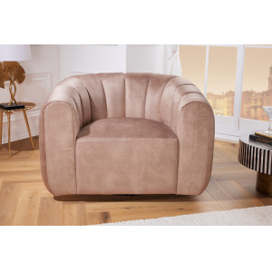 BABYLON design bársony fotel - beige INVICTA