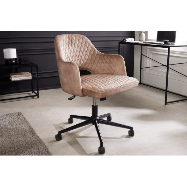 PARIS modern bársony forgószék - beige