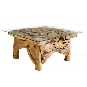 RIVERSIDE modern teakfa dohányzóasztal - 80cm INVICTA