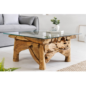 RIVERSIDE modern teakfa dohányzóasztal - 80cm INVICTA