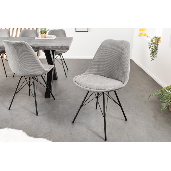 SCANDINAVIA design kordbársony szék - szürke