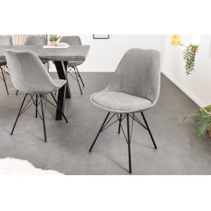 SCANDINAVIA design kordbársony szék - szürke INVICTA