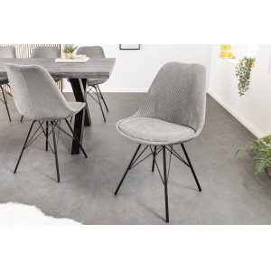 SCANDINAVIA design kordbársony szék - szürke INVICTA