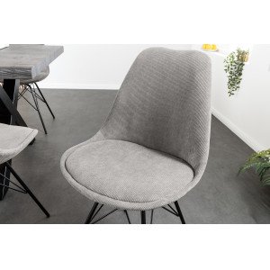 SCANDINAVIA design kordbársony szék - szürke INVICTA