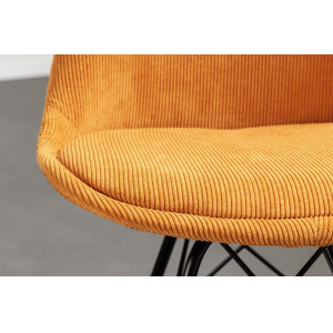 SCANDINAVIA design kordbársony szék - sárga