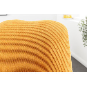 SCANDINAVIA design kordbársony szék - sárga