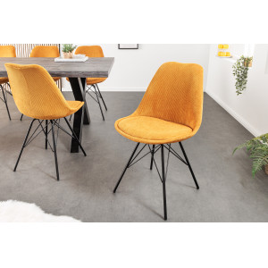 SCANDINAVIA design kordbársony szék - sárga INVICTA