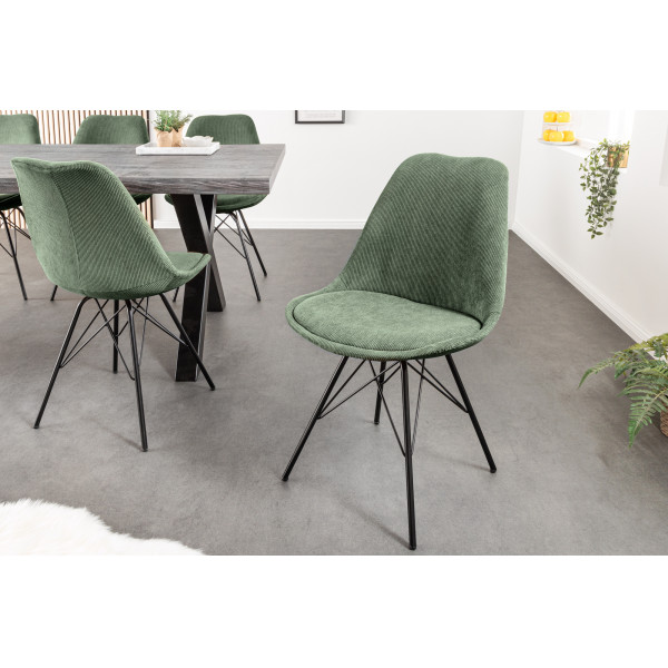 SCANDINAVIA design kordbársony szék - zöld