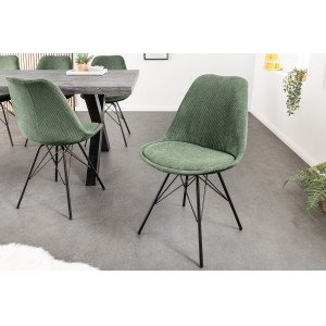 SCANDINAVIA design kordbársony szék - zöld INVICTA