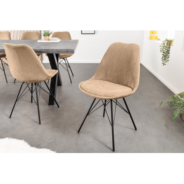 SCANDINAVIA design kordbársony szék - beige