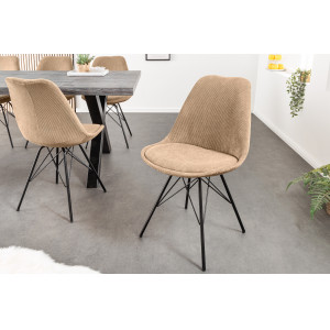 SCANDINAVIA design kordbársony szék - beige INVICTA
