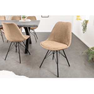 SCANDINAVIA design kordbársony szék - beige INVICTA