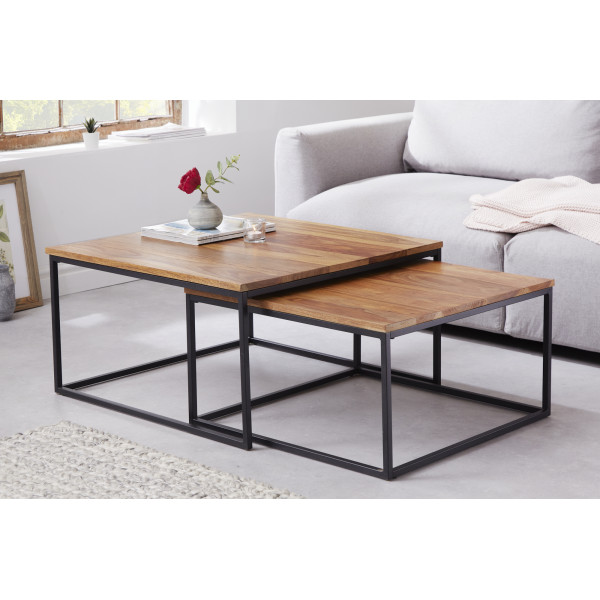 ELEMENTS tömör rózsafa dohányzóasztal szett - 75cm ELEMENTS tömör rózsafa dohányzóasztal szett - 75cm