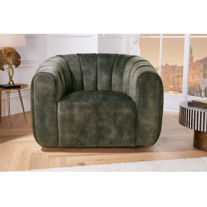 BABYLON design bársony fotel - sötétzöld INVICTA