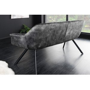 PAPILLON modern bársony ülőpad - 165cm - szürke INVICTA