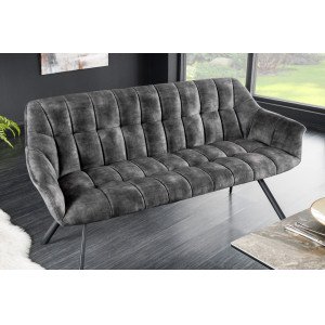 PAPILLON modern bársony ülőpad - 165cm - szürke INVICTA