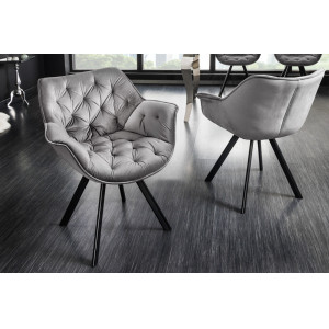 DUTCH COMFORT -II design forgatható szék - szürke INVICTA