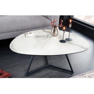 MARVELOUS exkluzív kerámia dohányzóasztal - 90cm - fehér INVICTA