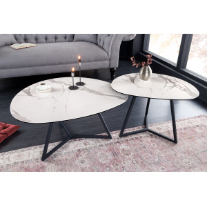 MARVELOUS exkluzív kerámia dohányzóasztal - 70cm - fehér