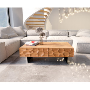 SOLUNA prémium akác dohányzóasztal - 120cm bútor