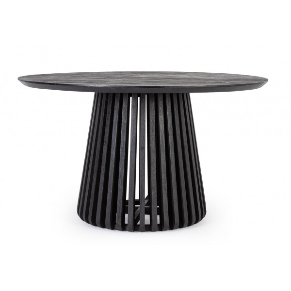 ODION kerek mangófa étkezőasztal - 130cm - fekete ODION kerek mangófa étkezőasztal - 130cm - fekete